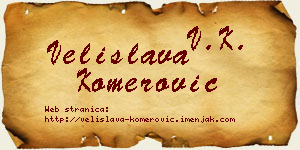 Velislava Komerović vizit kartica